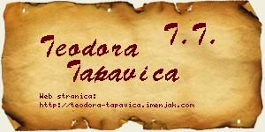 Teodora Tapavica vizit kartica